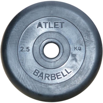 Диски обрезиненные, чёрного цвета, 31 мм, Atlet MB-AtletB31-2,5